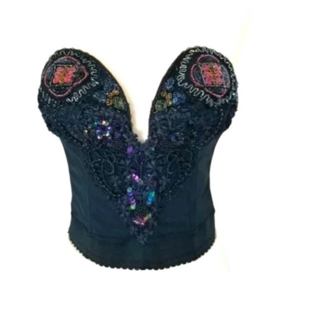 Vgt Gold Label VICTORIA'S SECRET Size P(xs) Sexy Jeweled Corset Bustier Lingerie